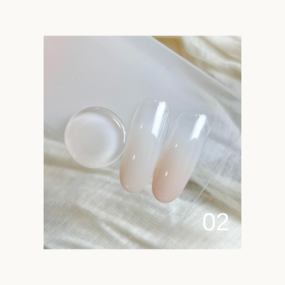 QINGYOU Cube Nude Concealer Gel Palette shade 02 pink ivory nude gel swatch with soft gradient finish