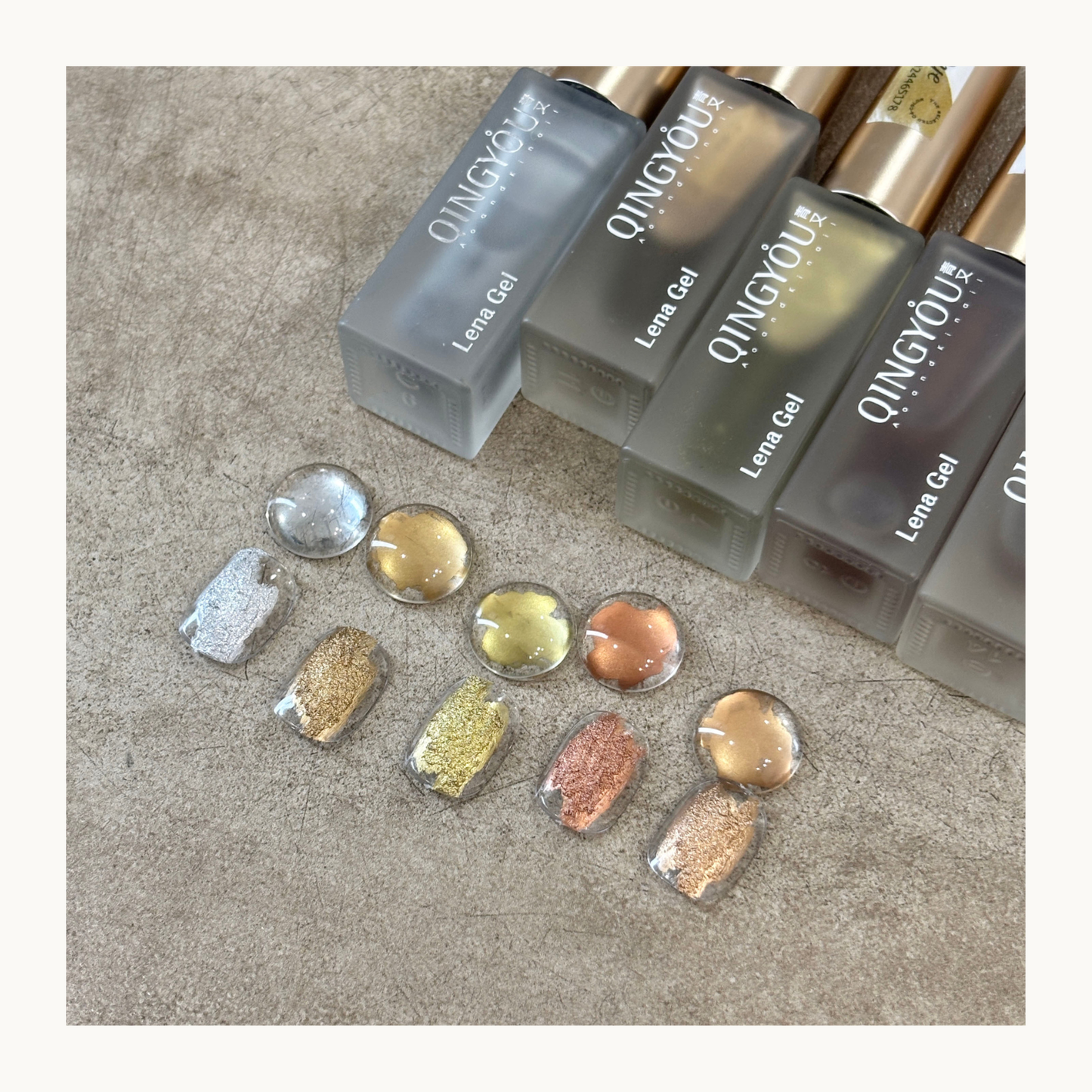 QINGYOU air-dry liquid metal ink set with five metallic colors for marbling, accents, and creative nail art