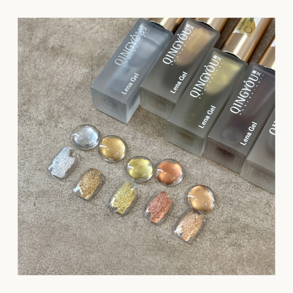 QINGYOU air-dry liquid metal ink set with five metallic colors for marbling, accents, and creative nail art