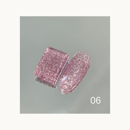 Qingyou Rainbow Glitter 06 dusty pink glitter gel with delicate sparkle