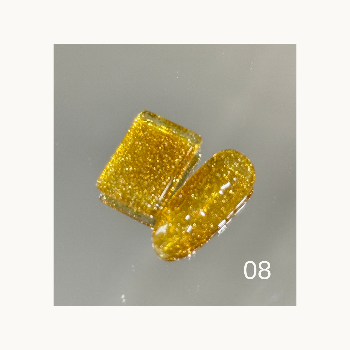 Qingyou Rainbow Glitter 08 bright yellow gold glitter gel with diamond sparkle