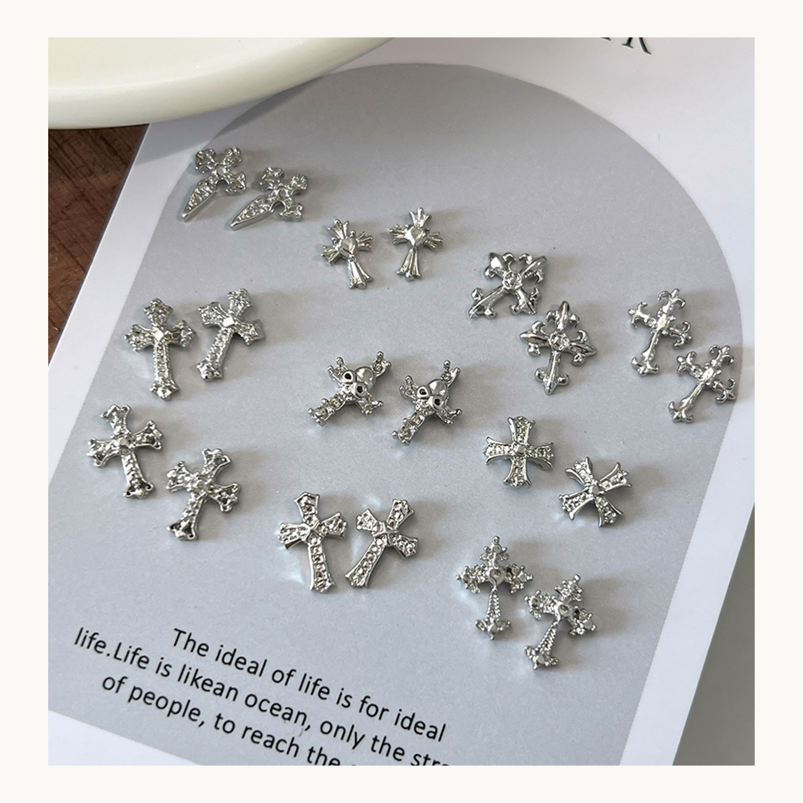NF Select 12 Grids Gothic Cross Nail Charms Set - image 11