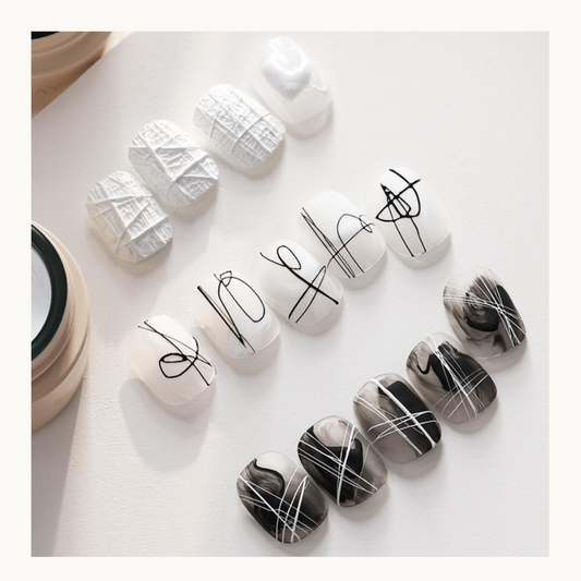 TAYE black and white spider gel nail art design set, string effect line art gel for abstract marble and minimalist nail styles in USA and Canada