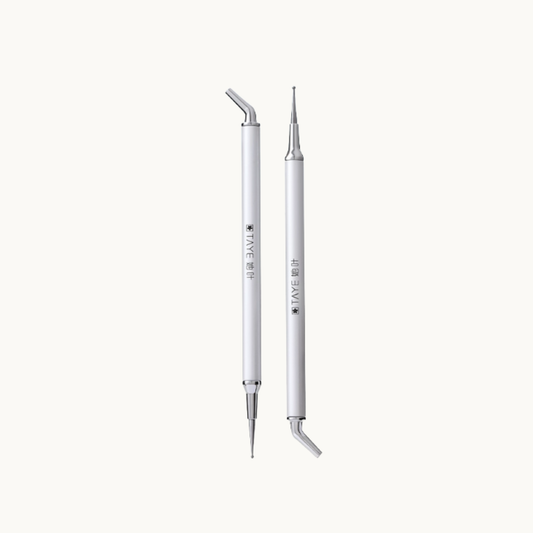 TAYE dual-tip rhinestone picker pen for nail art with angled and fine metal tips