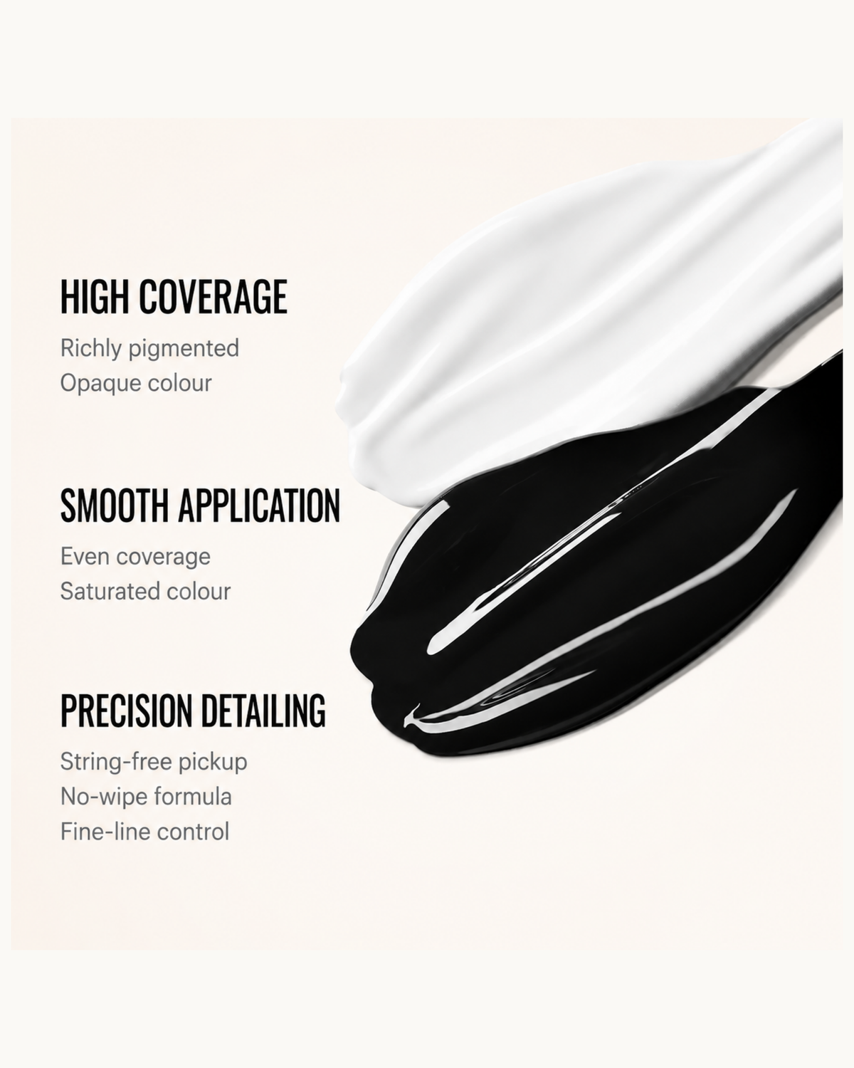 TAYE No-Wipe Painting Gel – C033 Black / C034 White - image 1