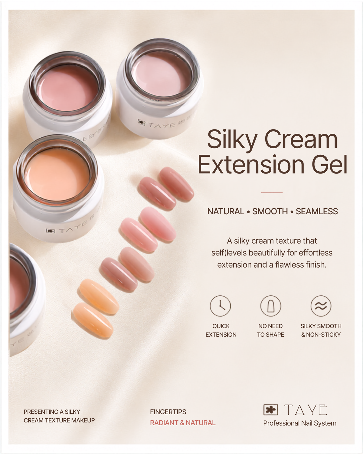 TAYE Milky Nude Builder Series Pot Gel 30g self-leveling texture