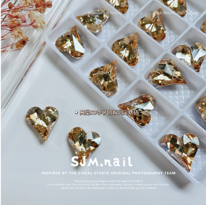 Nail Formula 12*13mm Heart Crystal K9 2pcs