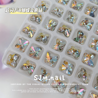 Nail Formula 7*8mm Butterfly Crystal K9 3pcs