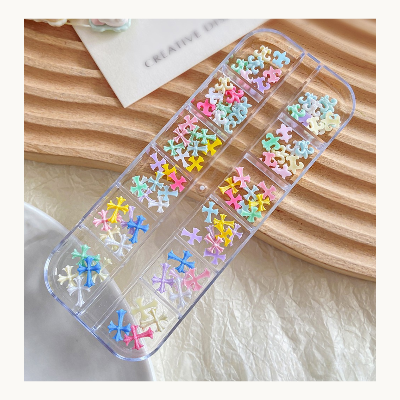 NF Select 12 Grids Pastel Cross Nail Charms Set - image 4