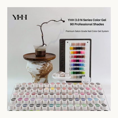 YHH 3.0 N Series Color Gel featuring 90 professional salon-grade shades, premium pot nail gel system available in Canada and North America.
