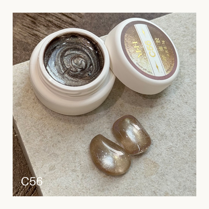 YHH C56 nude brown cat eye gel polish 5g soft shimmer magnetic nail gel natural glossy finish