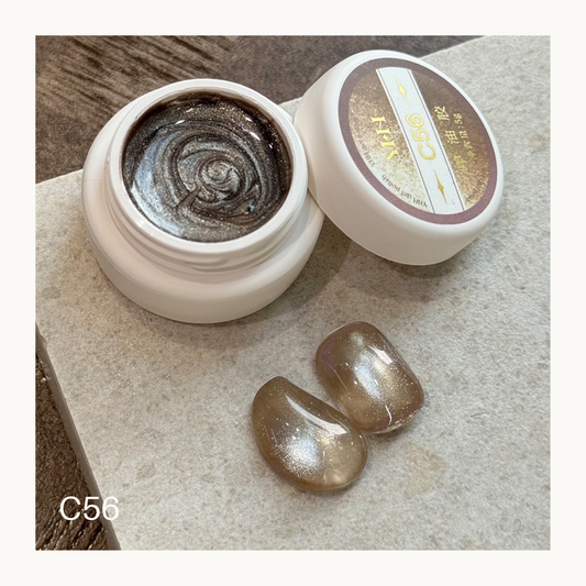 YHH C56 nude brown cat eye gel polish 5g soft shimmer magnetic nail gel natural glossy finish