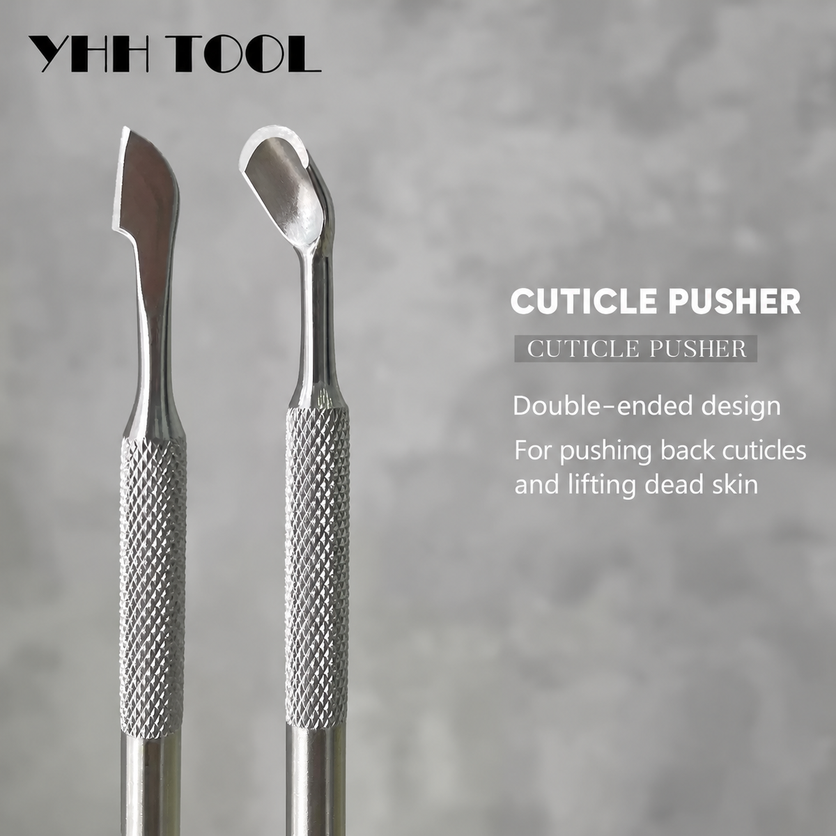 YHH Tool double-ended stainless steel cuticle pusher