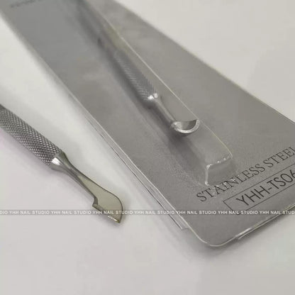 Close-up of YHH stainless steel cuticle pusher