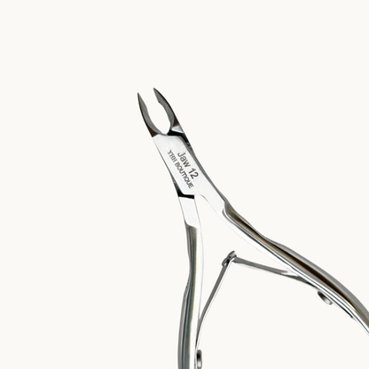 YHH Jaw 12 stainless steel cuticle nippers with sharp precision blades for professional manicure and nail prep.
