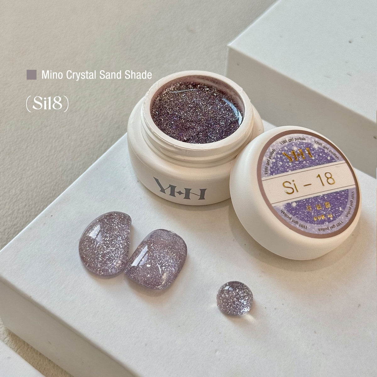 YHH Mino Crystal Sand Si18 charcoal brown reflective glitter jar gel polish pot for neutral nail art