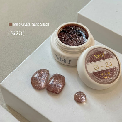 YHH Mino Crystal Sand Si20 brown mauve reflective glitter jar gel polish for professional salon manicure