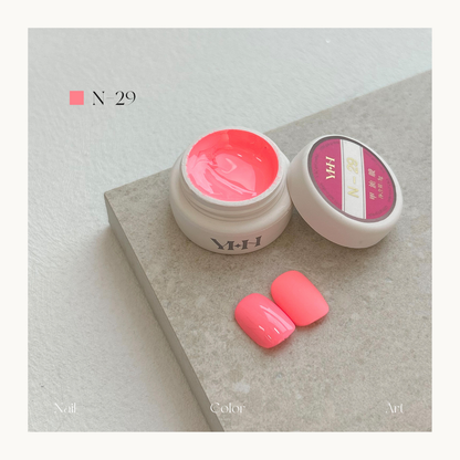 YHH N29 coral pink nail color gel, smooth professional salon pot gel polish.