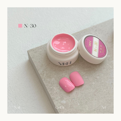 YHH N30 soft pastel pink nail color gel, creamy high-coverage professional pot gel polish.