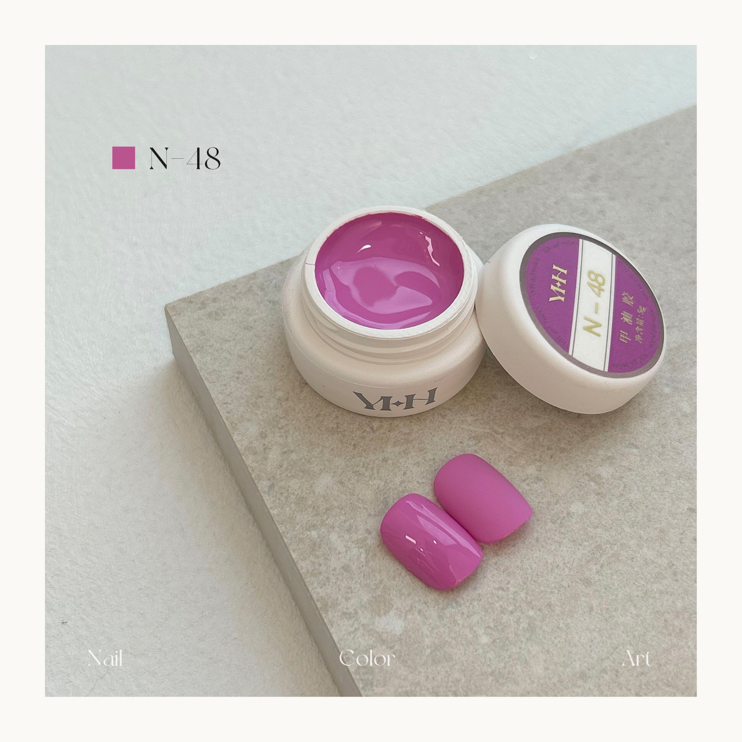 YHH N48 dusty rose pink gel polish, muted mauve nail color for elegant manicure in Canada