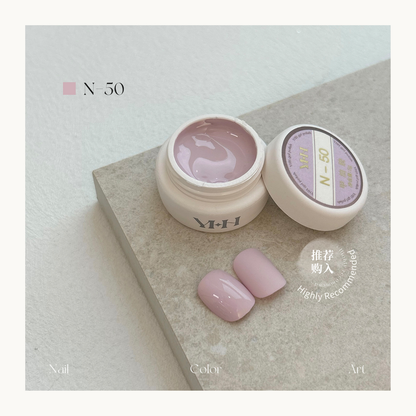 YHH N50 milky nude pink gel polish, creamy neutral nail color for salon manicure in Canada