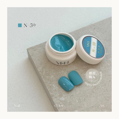 YHH N59 teal blue gel polish, turquoise nail color for salon manicure and nail art in Canada