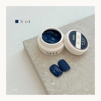 YHH N64 deep ocean navy gel polish, dark blue professional nail color for salons in Canada