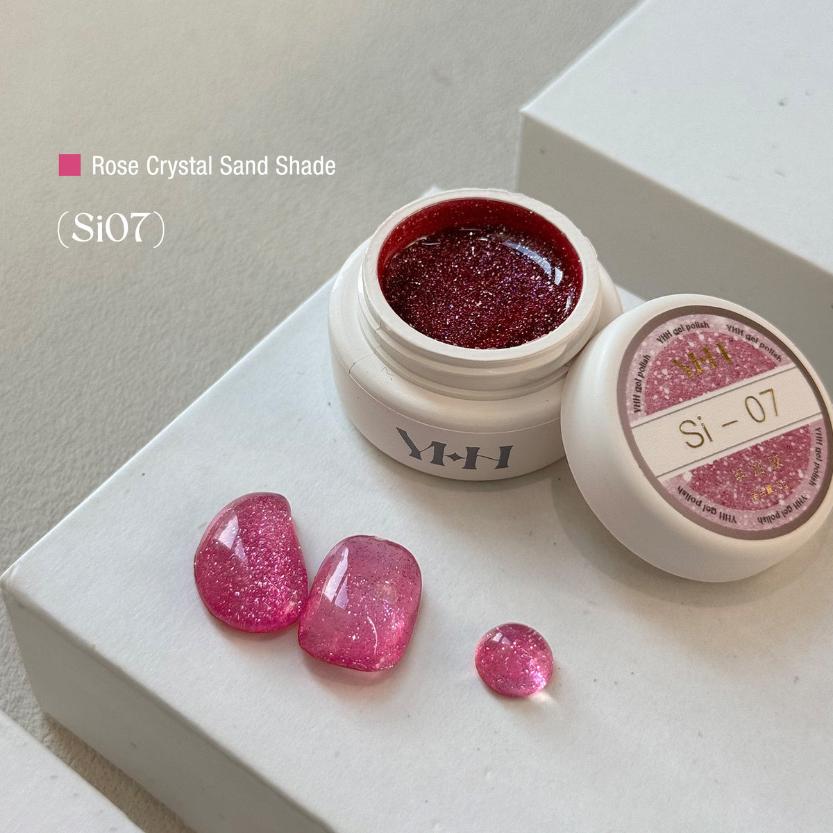 YHH Rose Crystal Sand Si07 deep burgundy red reflective glitter jar gel polish pot for nail art designs