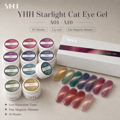 YHH Starlight Cat Eye Gel Set featuring A01 to A10