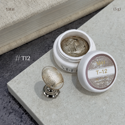 T12 magnetic cat-eye gel pot with champagne-gold swatch