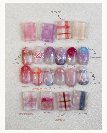 YHH Velvet Fur & Fiber Texture Color Pot Gel mix and match color guide