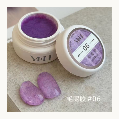 YHH Velvet Fur Gel Shade 06 lavender purple velvet texture nail gel polish