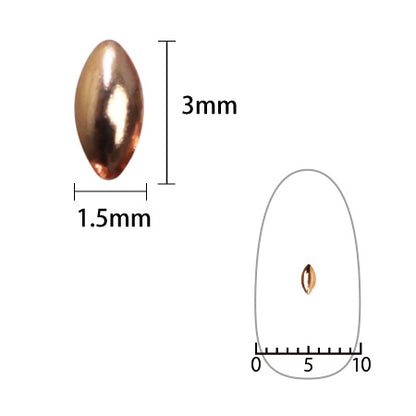 SHAREYDVA Leaf Pink Gold 1.5X3mm 50p