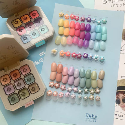Gumi soft gel palette with organized pastel and bright color swatches