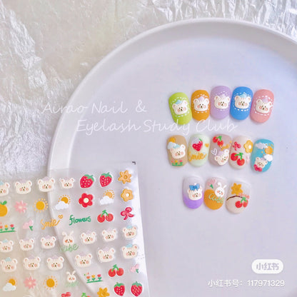 TOMONI Relief Bear & Flower #to606