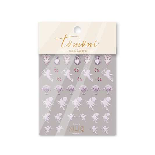 Pale pink ornamental nail sticker sheet in retail packaging