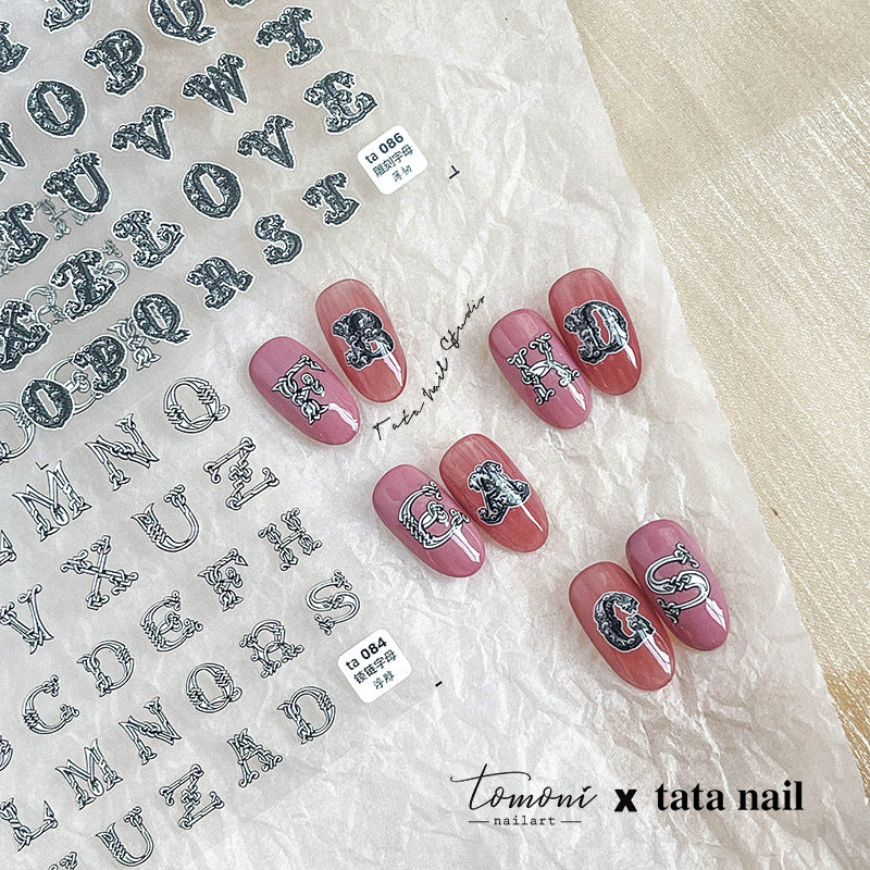TOMONI Relief Iron Chain Alphabet #ta084