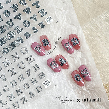 TOMONI Relief Iron Chain Alphabet #ta084
