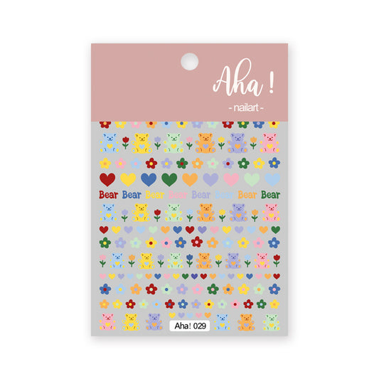 Aha! NailArt Hearty Bear 029