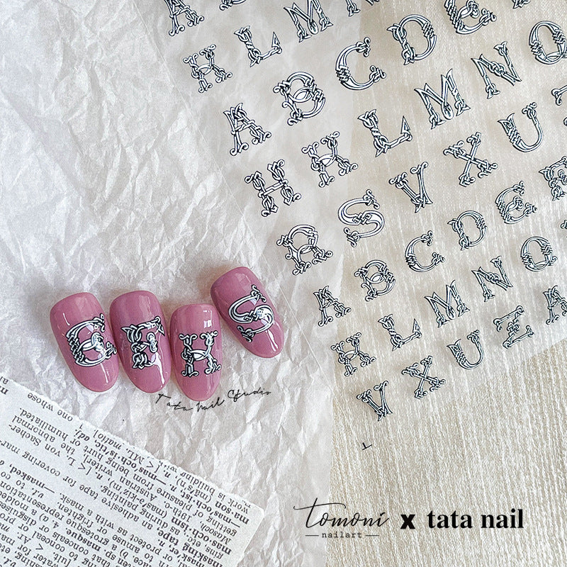 TOMONI Relief Iron Chain Alphabet #ta084