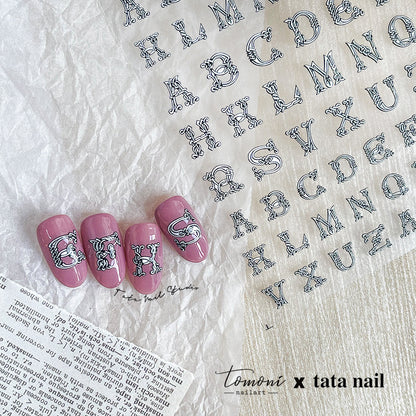 TOMONI Relief Iron Chain Alphabet #ta084