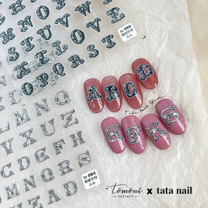 TOMONI Relief Iron Chain Alphabet #ta084