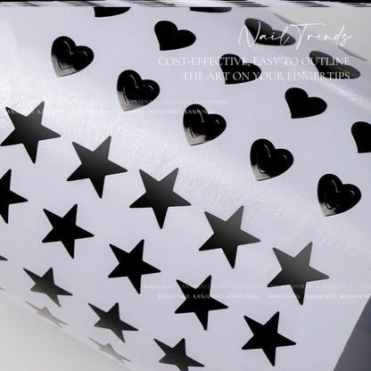 Airbrush Sticker Template Heart And Stars #1