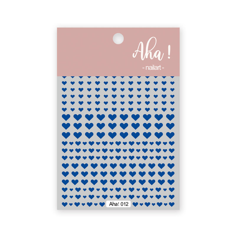 Aha! NailArt Sticker Blue Heart 012