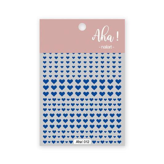 Aha! NailArt Sticker Blue Heart 012