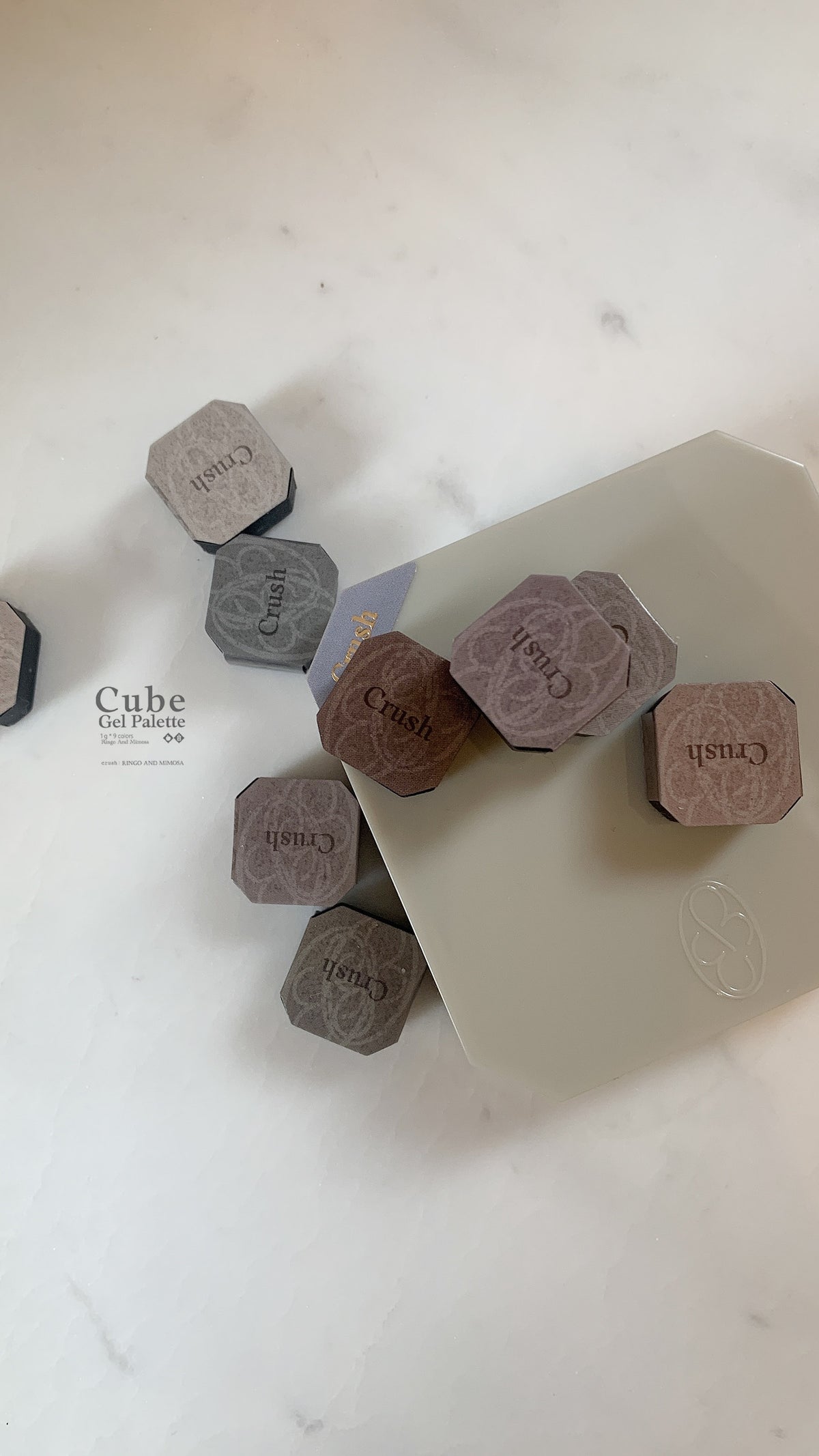 Ringo & Mimosa Crush nail color gel palette with hexagonal pans